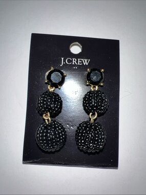 J.Crew black beaded earrings